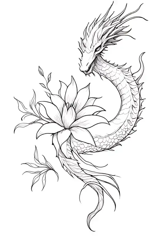 Dragon And Lys Flower