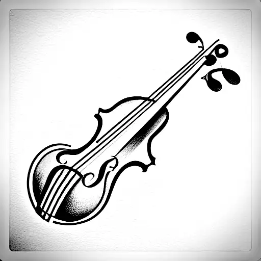 Violin With Guitar With Guitar Bass With A Piano And A Treble Clef