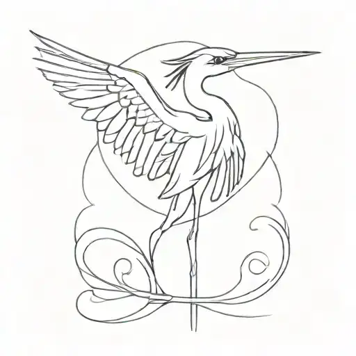 Create A Symbol Of A Heron On A Sword