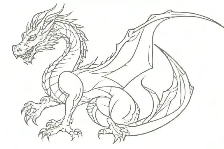 Feminine And Delicate Full Body Dragon