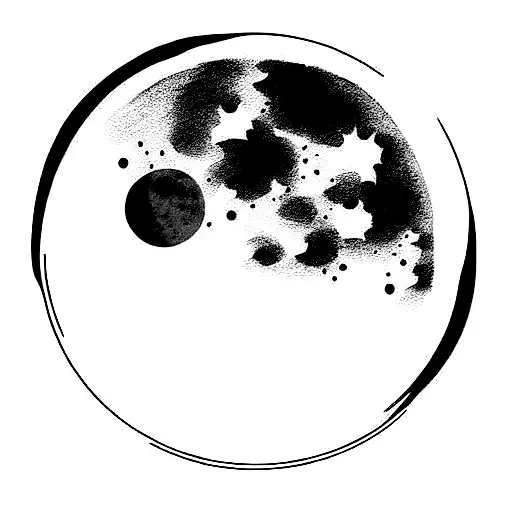 Sun Over Moon Reflected Deep Color With Horizon Line Inbetween