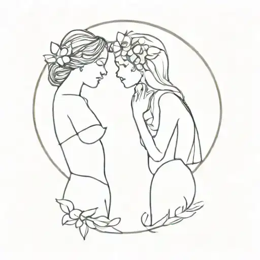 January And August Sister Tattoo Design