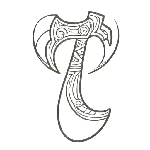 Viking Axe Shaped Like A Guitar Neck