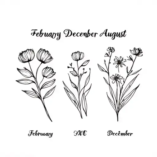 February December And August Birth Flower