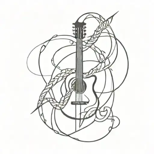 Guitar Strings Intertwined With Viking Symbols