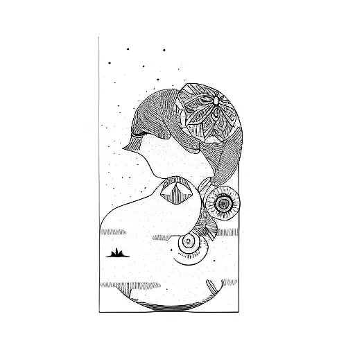 A Woman With A Tattoo On Her Arm And The Sun On Her Shoulder