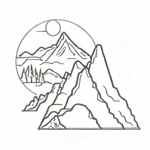 Moutain Landscape With La Dodger Element Symbol