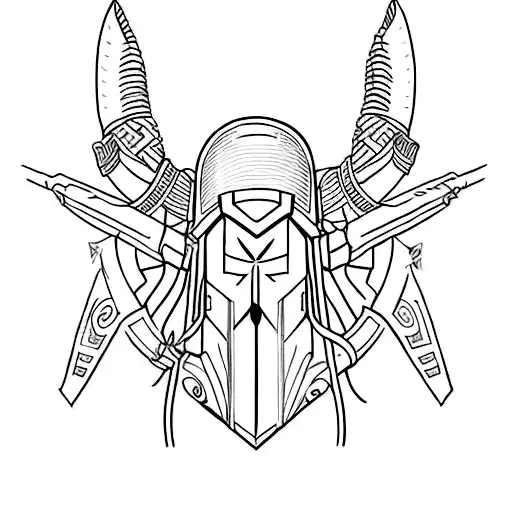 Tatoo The Phrase Quis Audet Adipiscitur With An Minimalist Spartan Helmet Below