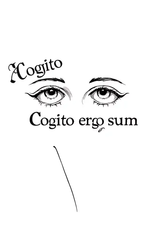 Fallen Angel Eyes With Text Cogito Ergo Sum