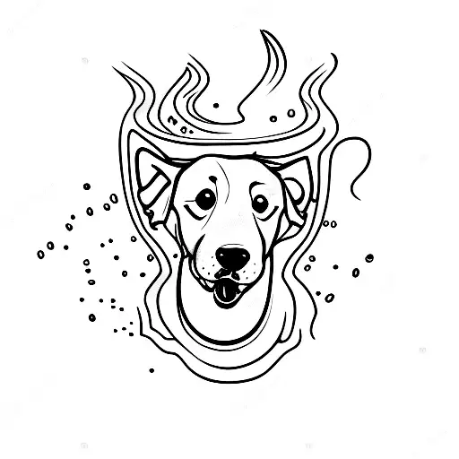 A Dog Diving Into A Pool Of Coffee