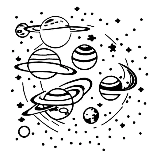 Planets Attached To Hand Smoke In The Background