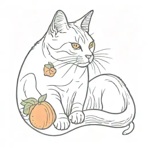 Orange Cat With Tangerine Tatto