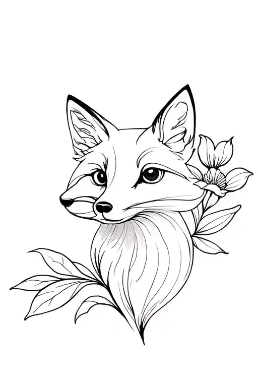 Fox Flower Single Line