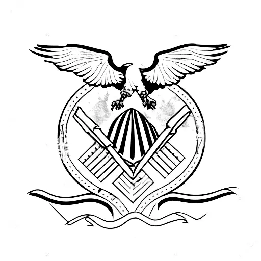 Eagle Holding Tattered Flag