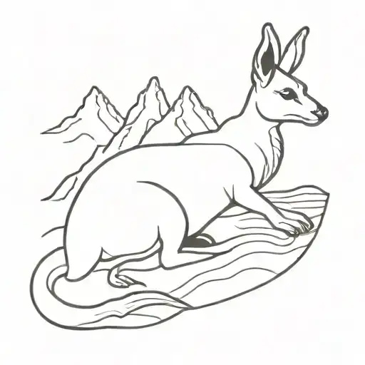 Mountain With A Kangaroo Laying Down