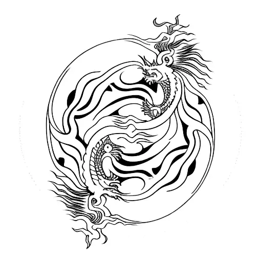 Dragon Representing Yin And Yang