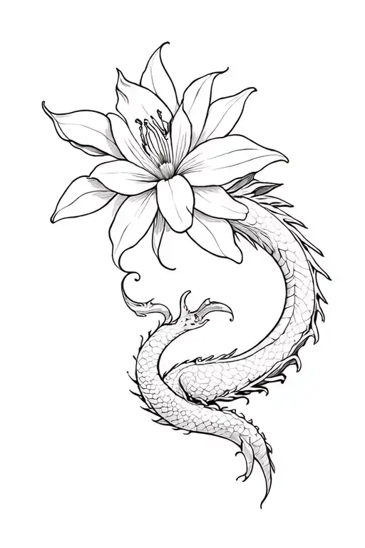 Dragon And Lys Flower