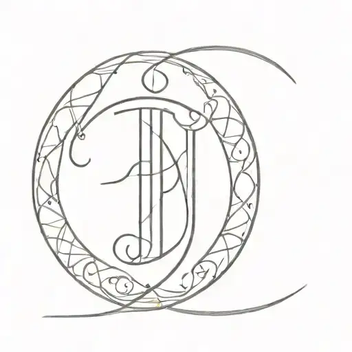 Roman Type Letters I And A Connected Though A Line In The Middle