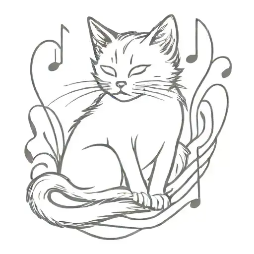 A Tousled Kitten And A Sheet Of Music