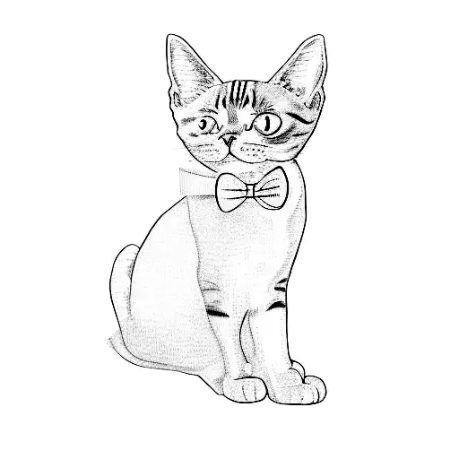 A Cat Wearing A Pink Bow Tie