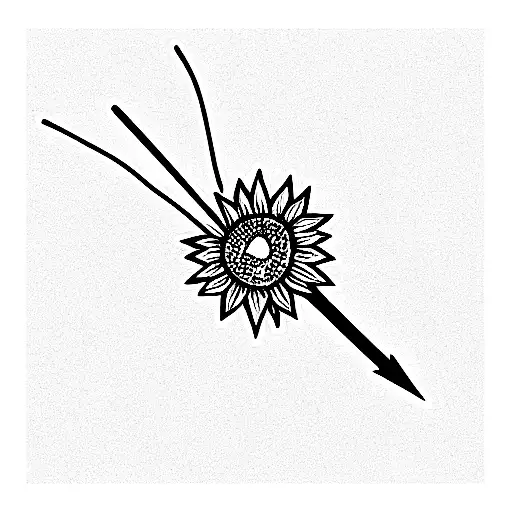 Arrow Going Through Sunflower