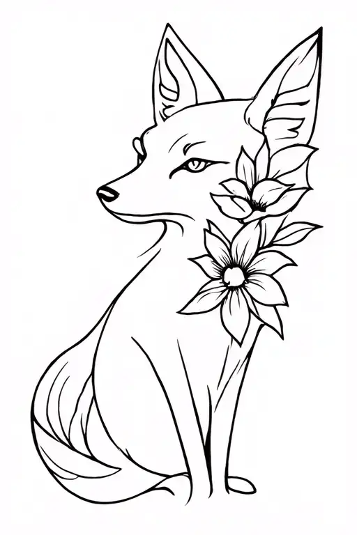 Fox Flower Single Line