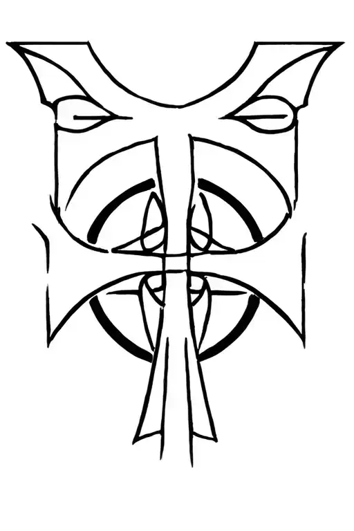 Bold Celtic Cross Black And White