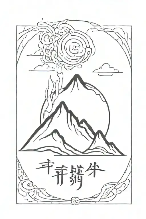 Volcano Korean Circular Calligraphy