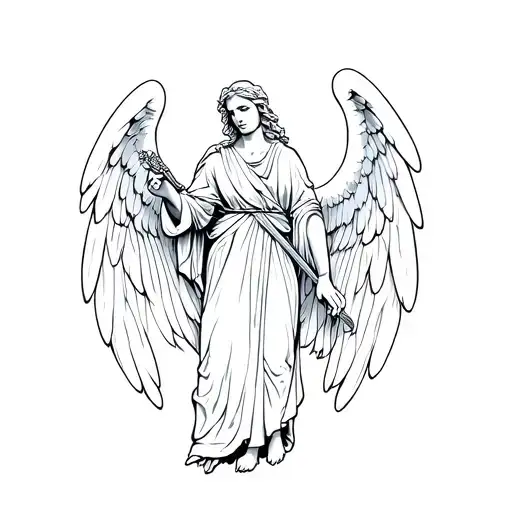 Irish Clad Angel Wielding