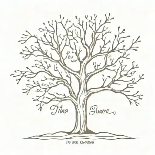 Big Tree With Branches And Names