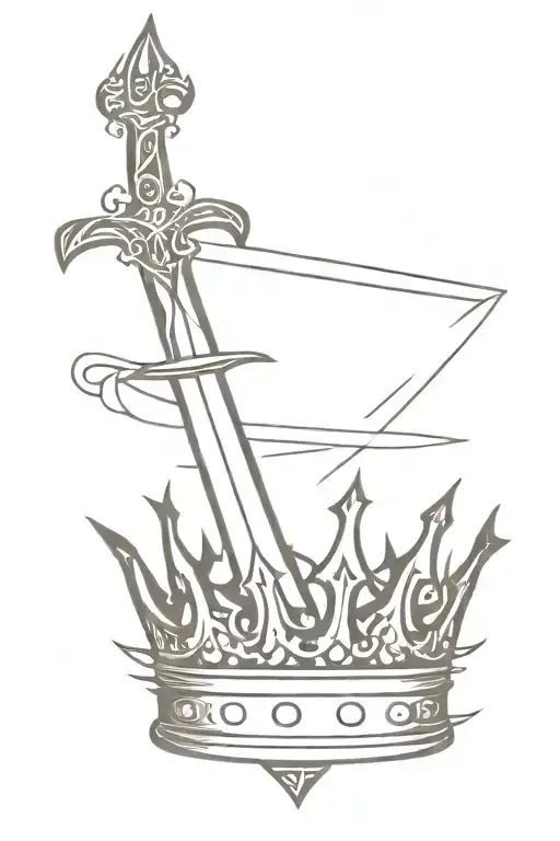 Flaming Crown And Sword