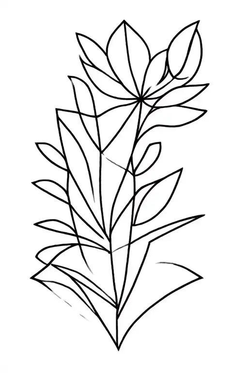 Geometric Floral In A Line