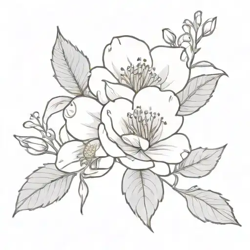 A Tattoo Design Incorporating The Birth Flower Or Birthstone Of The Client's Birth Month