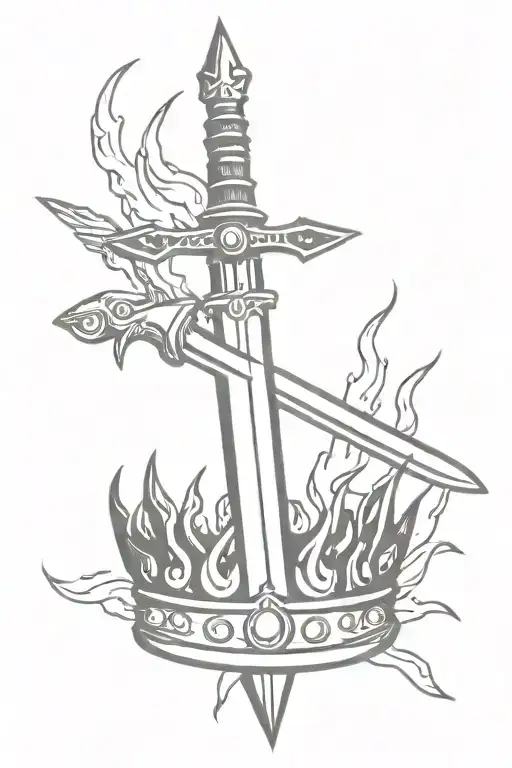 Flaming Crown And Sword