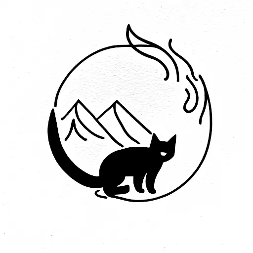 Mountain Cat With Fire And Mint