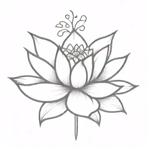 Samurai And Lotus Flower