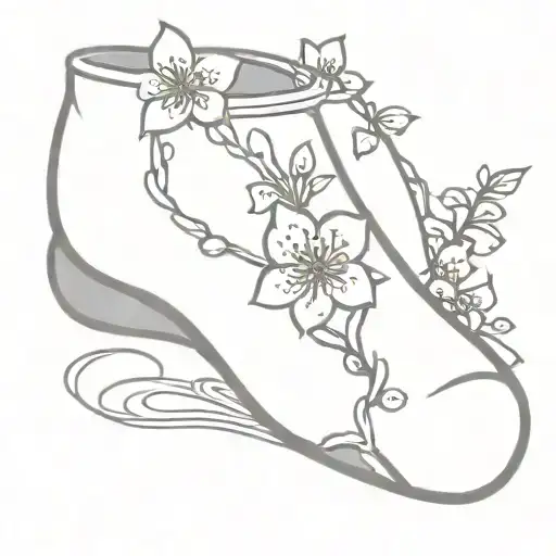 20 Sided Dice With Cherry Blossoms Wrapping Upward From Ankle