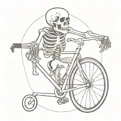 Skeleton Hand Holding Handle Bars Fixie Bike