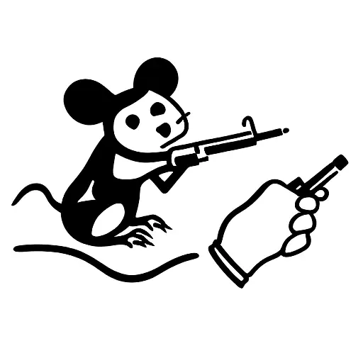 Rat Holding A Gun