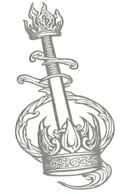 Flaming Crown And Sword