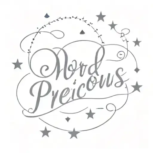 Word Precious In Fine Line With Elegant Font