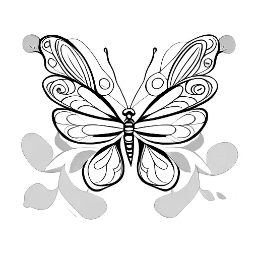 Flower With Butterfly And Dragonfly