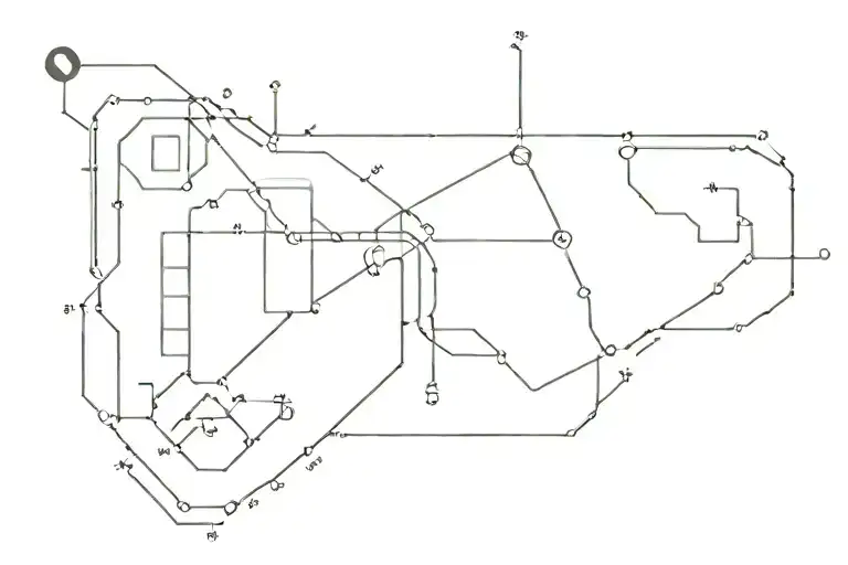 A Minimalist Design Of A Football Field With Computer Circuit Patterns And Hiking Trails