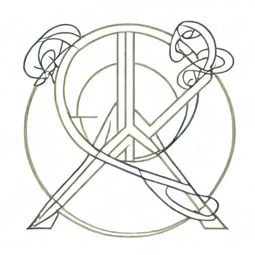 Peace Sign Gemini Zodiac Sign Intertwined Symbolizing The Client's Love