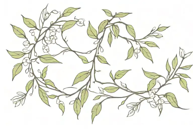 Vine And Olive Branches Around Forearm With Delicate Flowerd S
