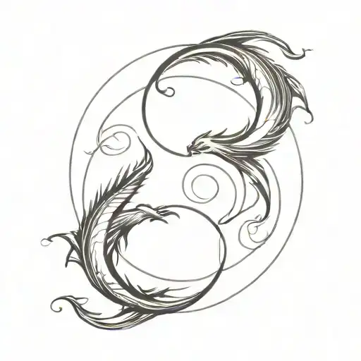 Dragon Shadow Yinyang Symbol Split