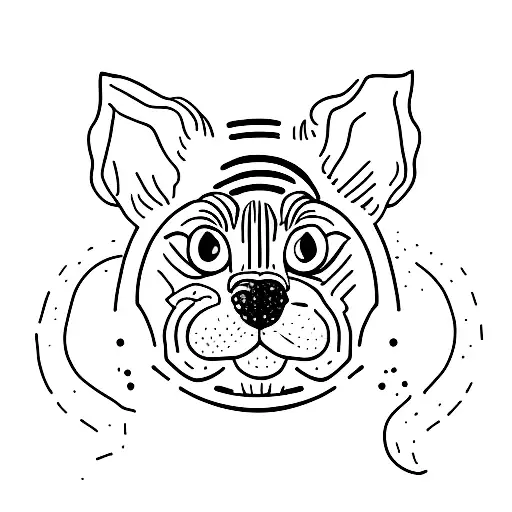 Brindle Cat Being Playful