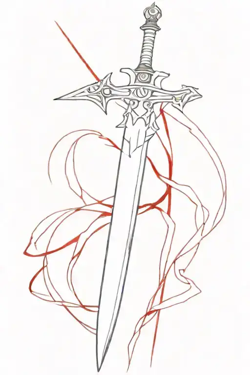 Sword Anime With Some Red Glowing Details