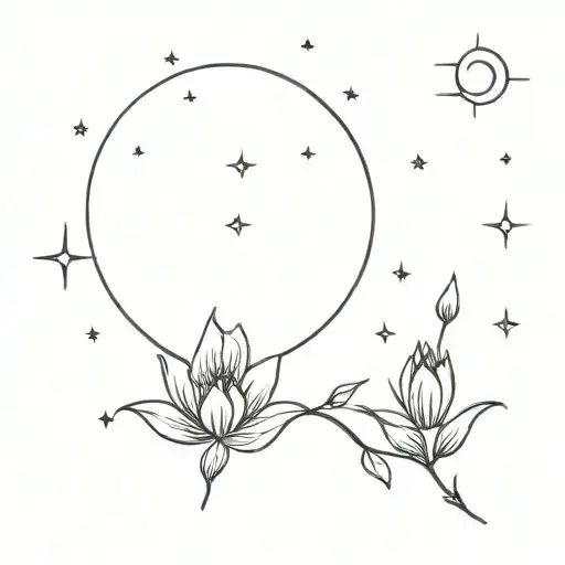 Moon And Flower