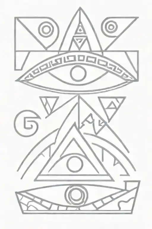 Aztec Eyes Tribal Band Abstract